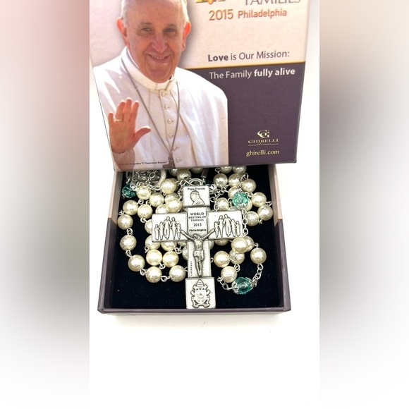 Pope Francis FAMILIES 2015 ROSARY Philadelphia Ghirelli murano glass style - Picture 7 of 9